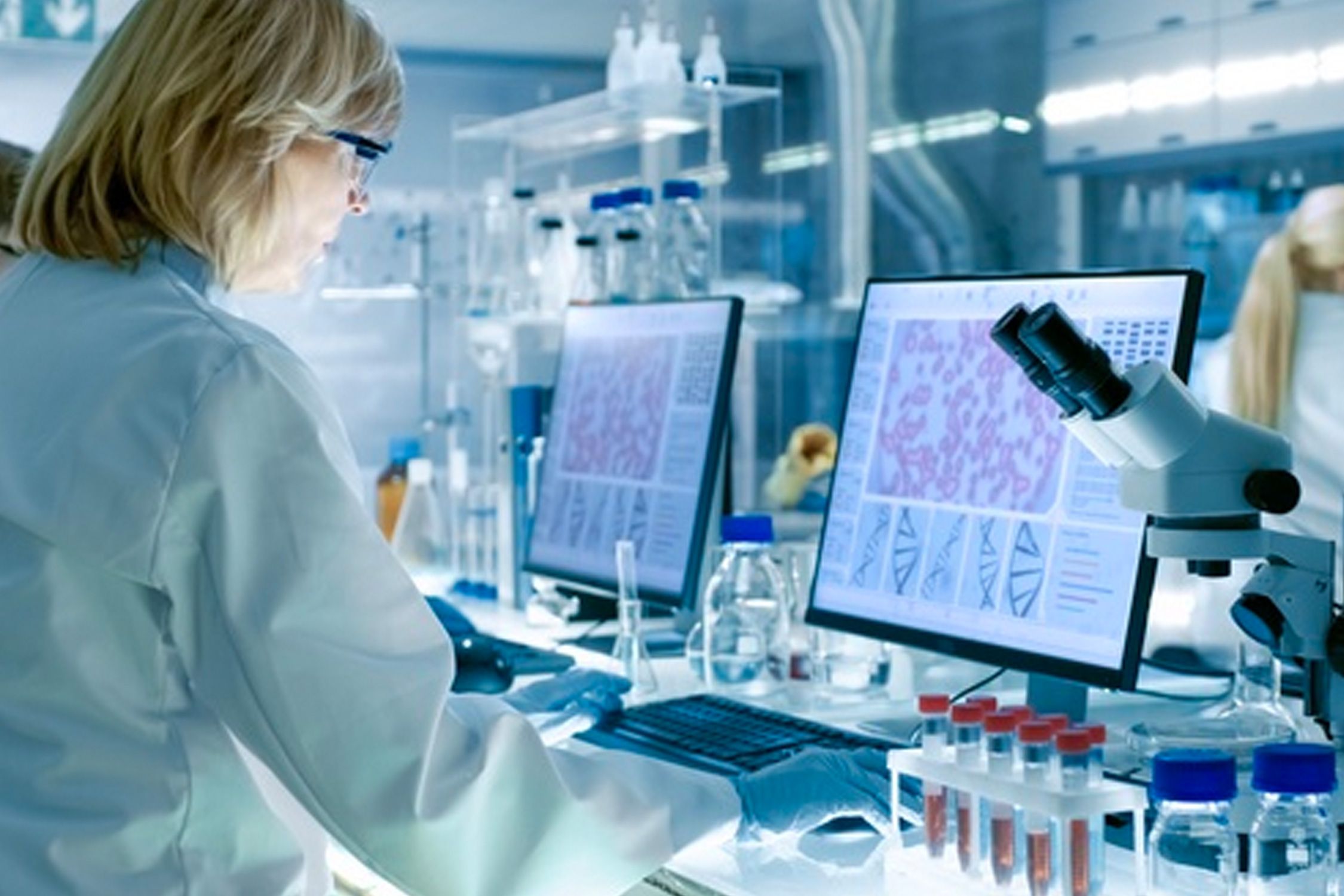 Female scientist working in lab