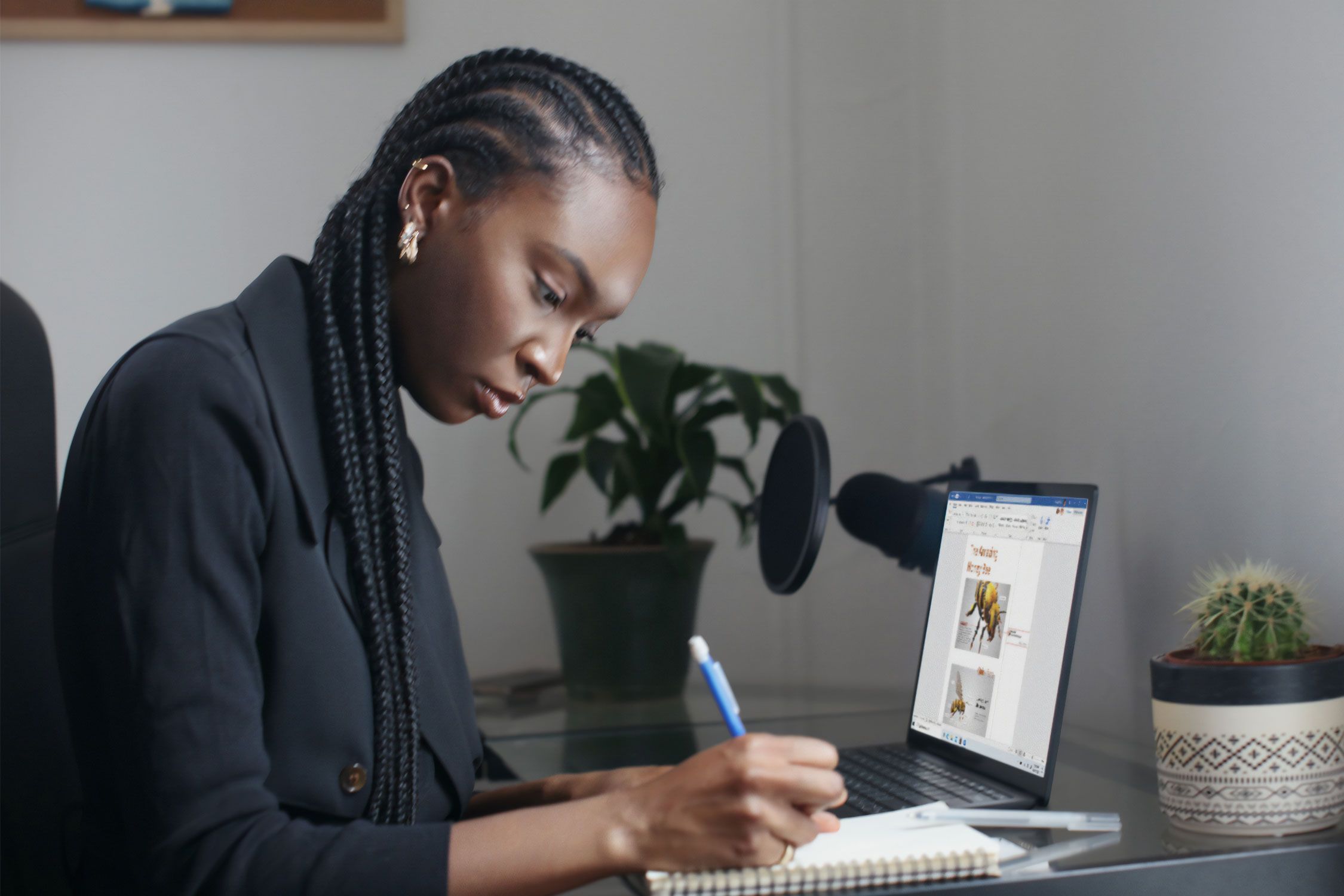 Young female working on a laptop