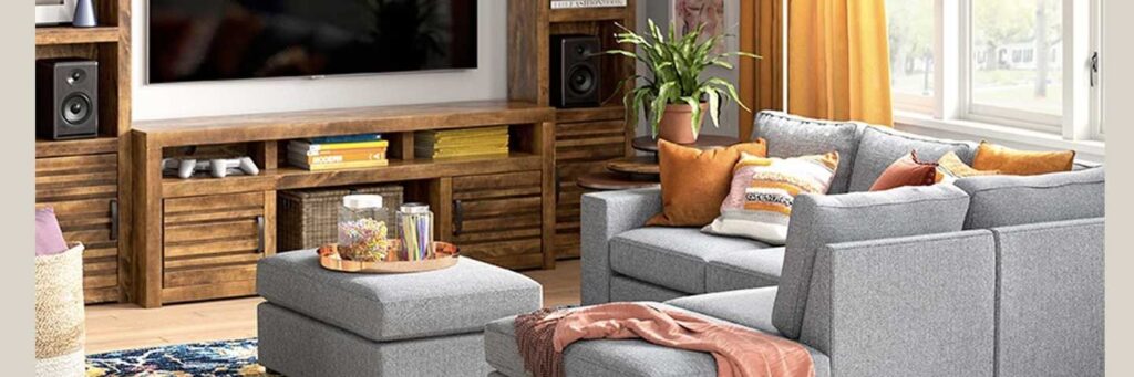 Wayfair furniture in a living room