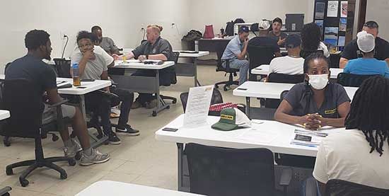 Students learning in a class