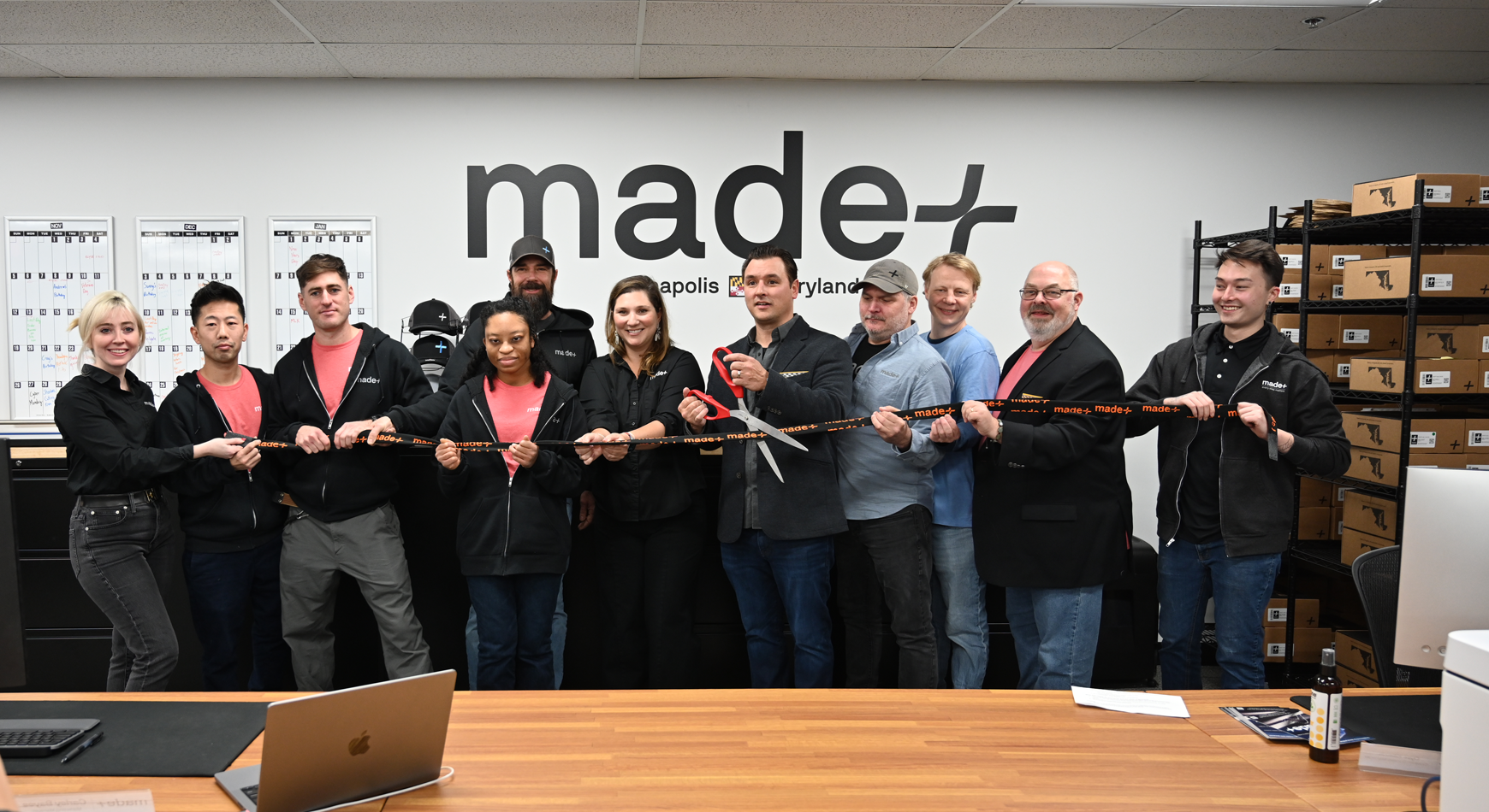 Image of company ribbon cutting event