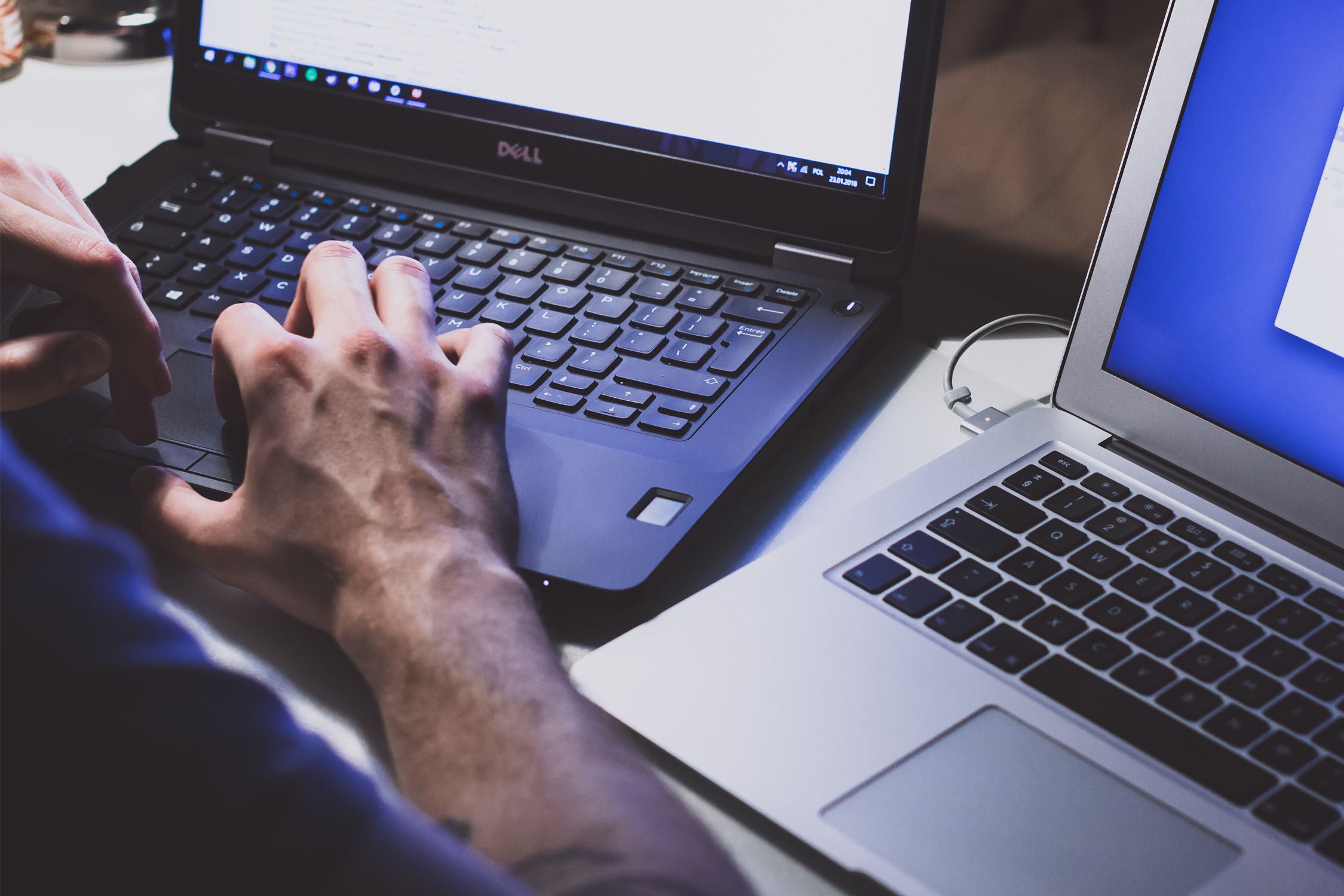 Person working on laptop