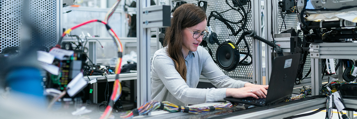 Tech worker on a computer