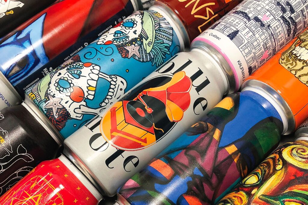 custom printed canned drinks
