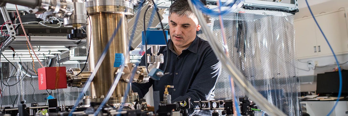 Man working with high-tech equipment
