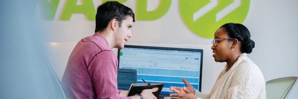 Young professionals in a co-working space