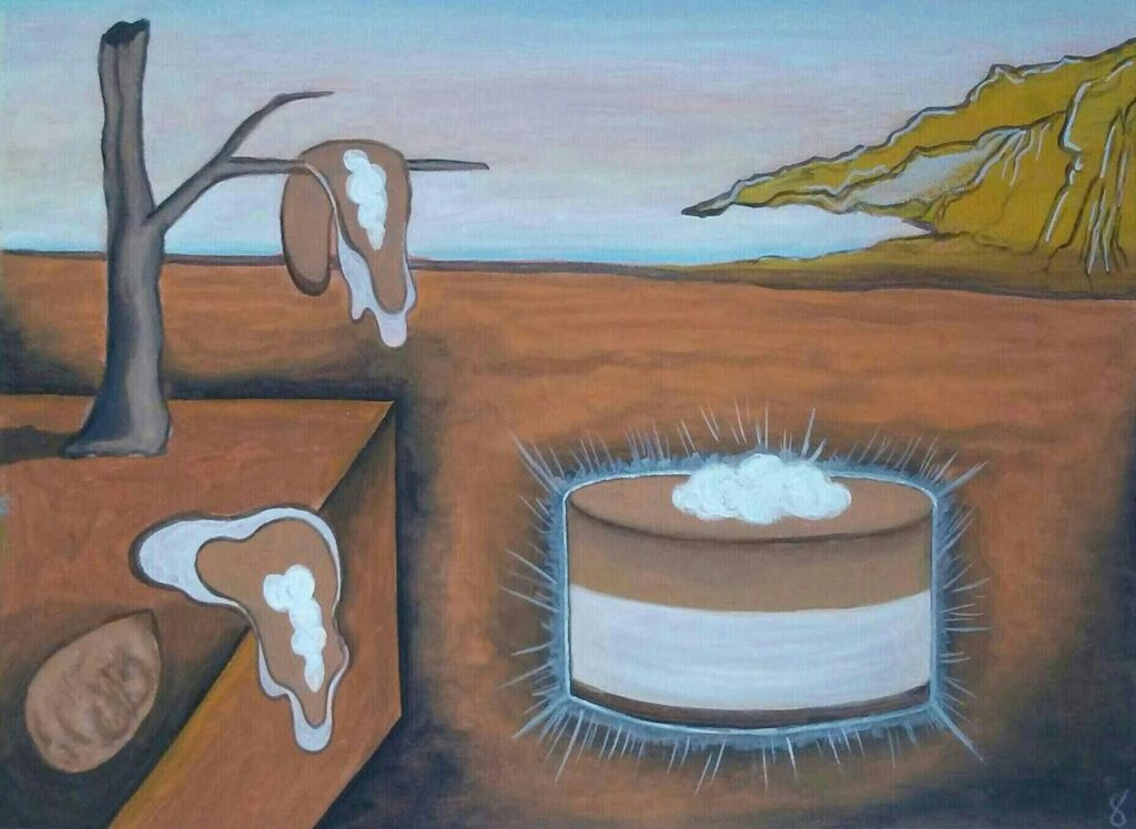 painting of cheesecake