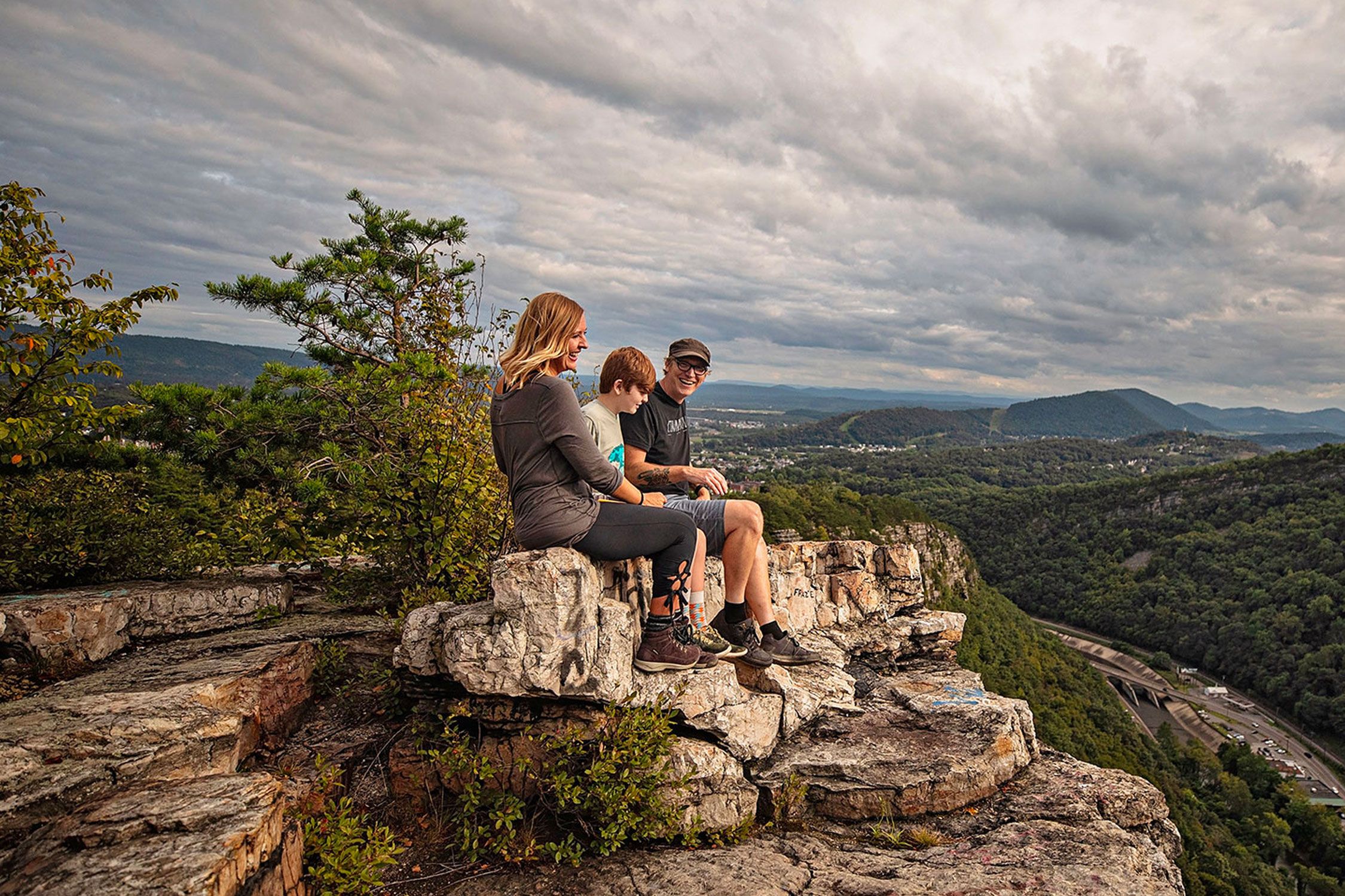 Hikers sitting on mountain