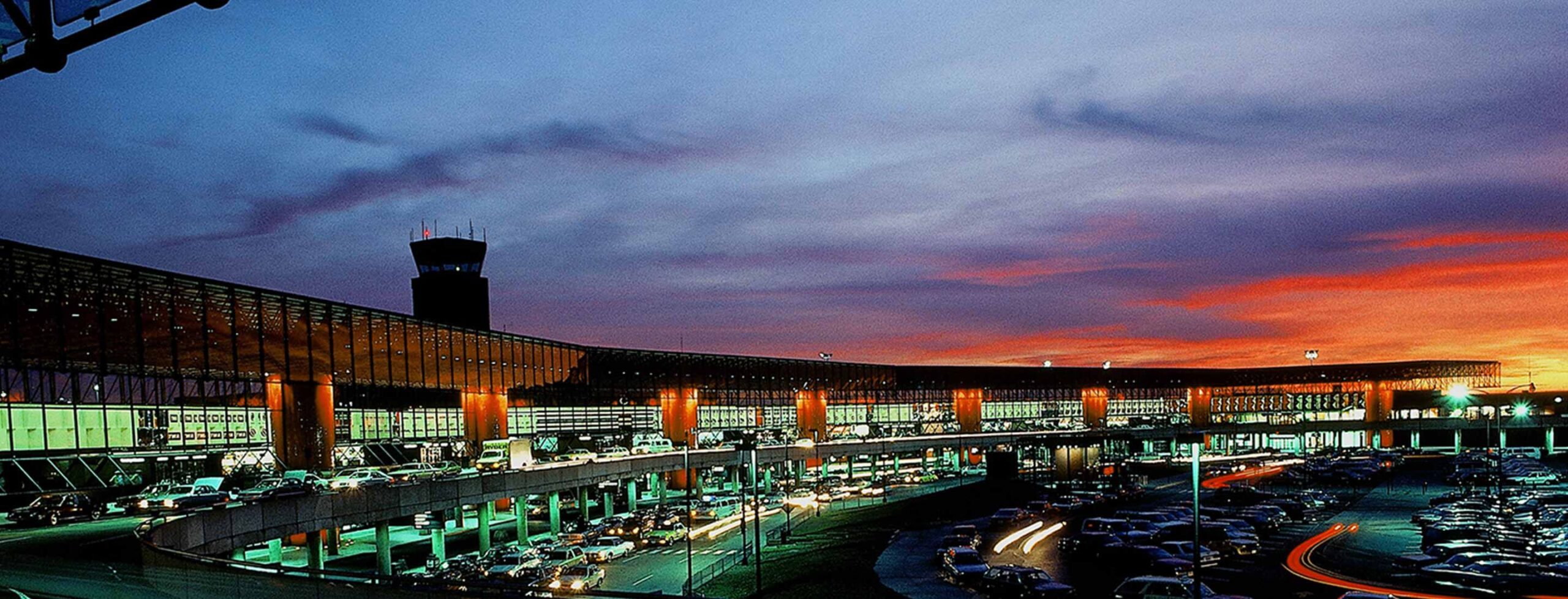 Night image of BWI Airport