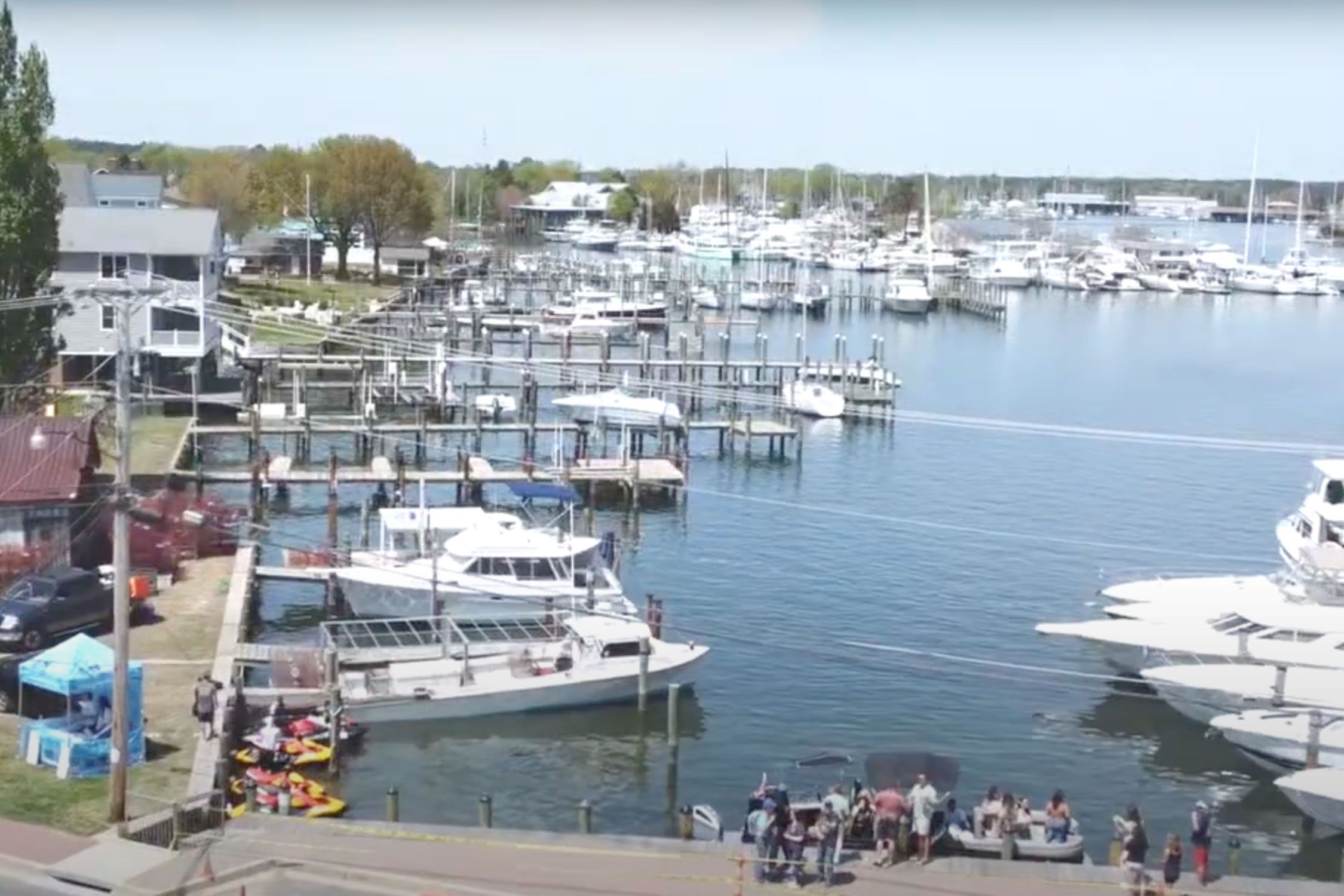 Marina with boats and jet-skis