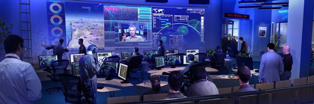cybersecurity workers in room with computers