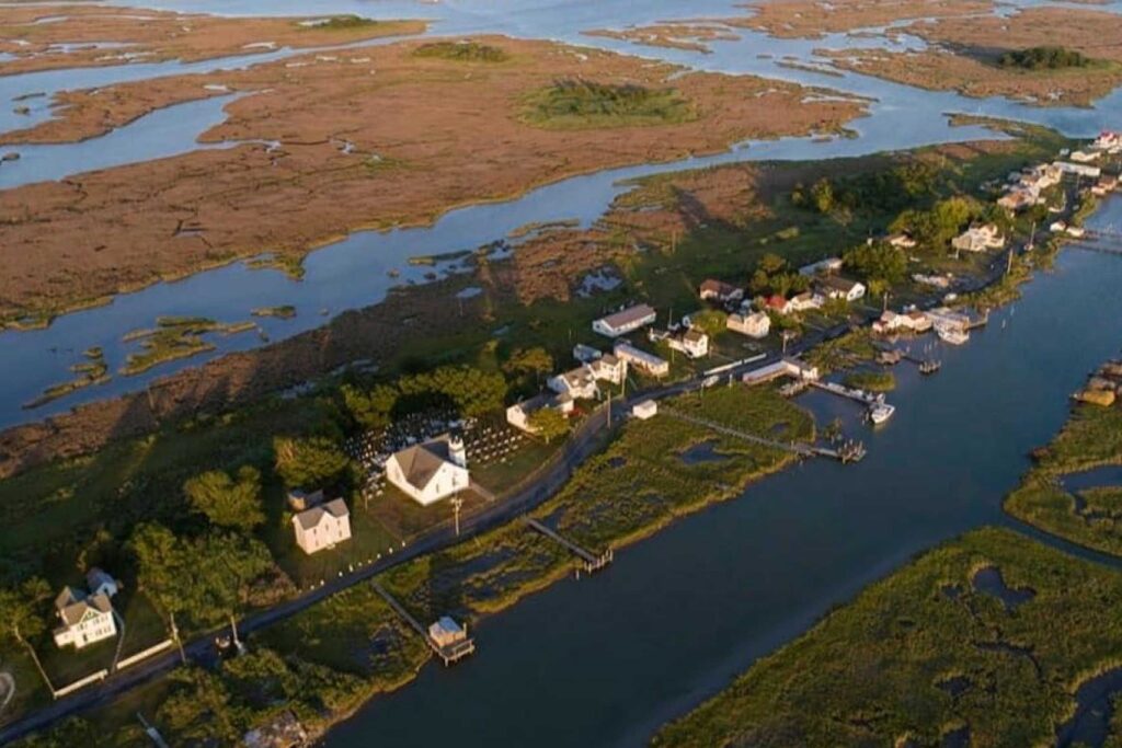 aerial view of houses on the Eastern Shore of Maryland