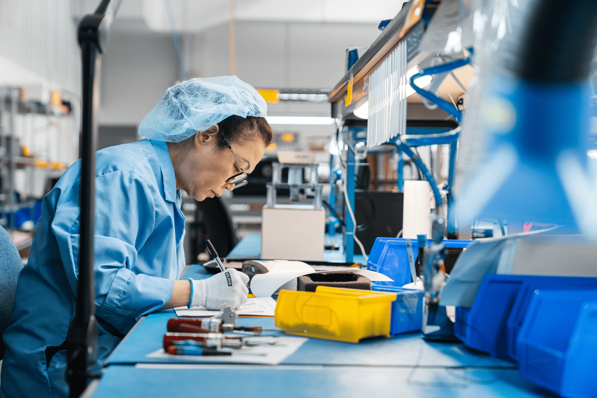 A woman working in a lab at Launchport in Baltimore