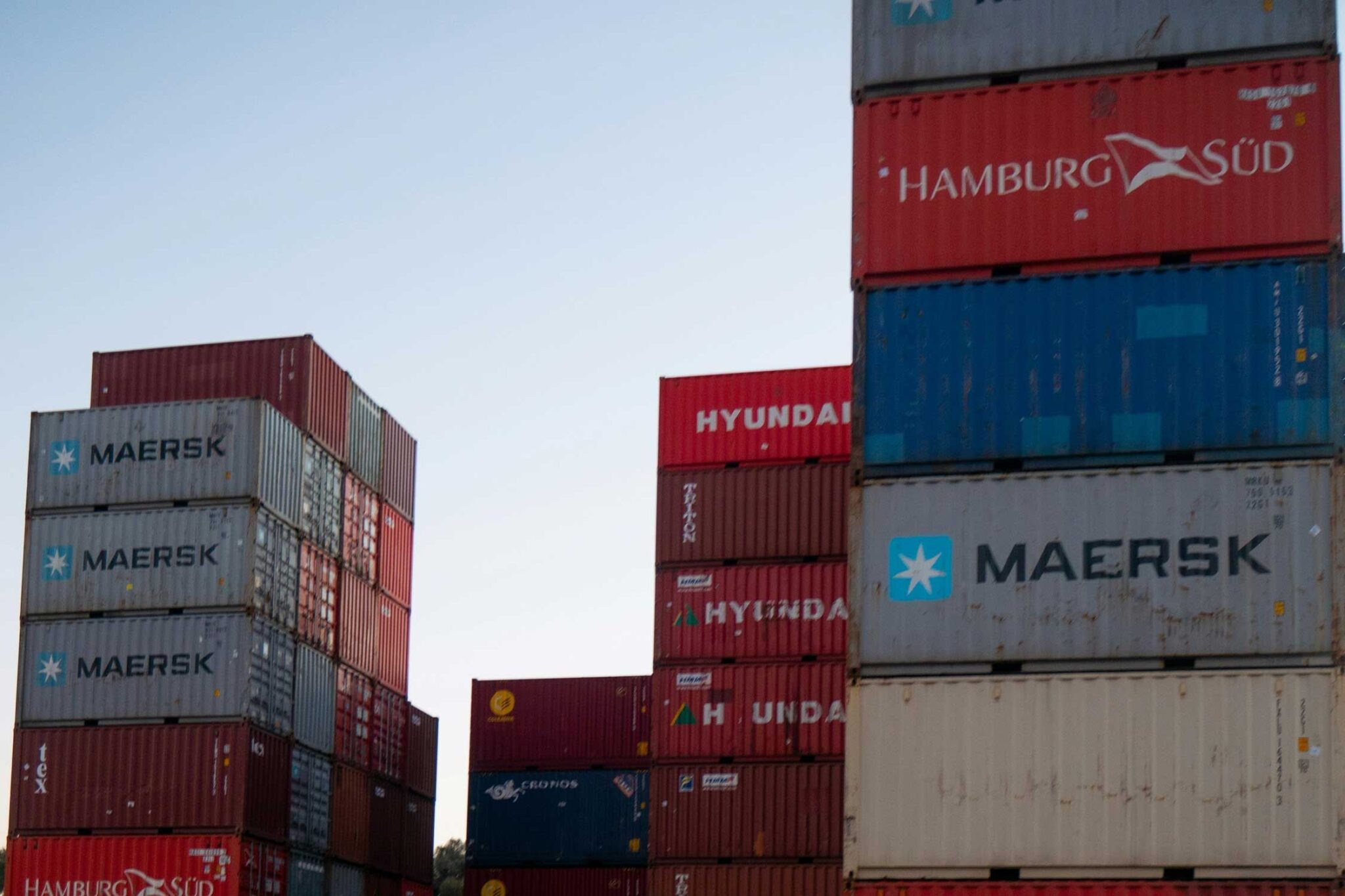 shipping containers on a cargo ship