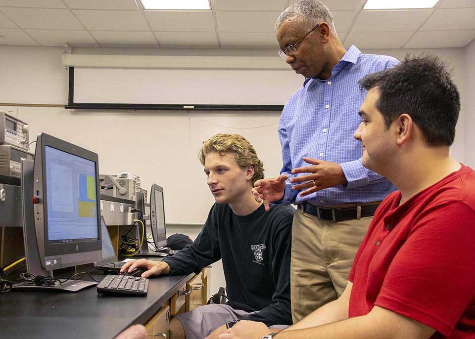 A professor and two students at Frostburg University