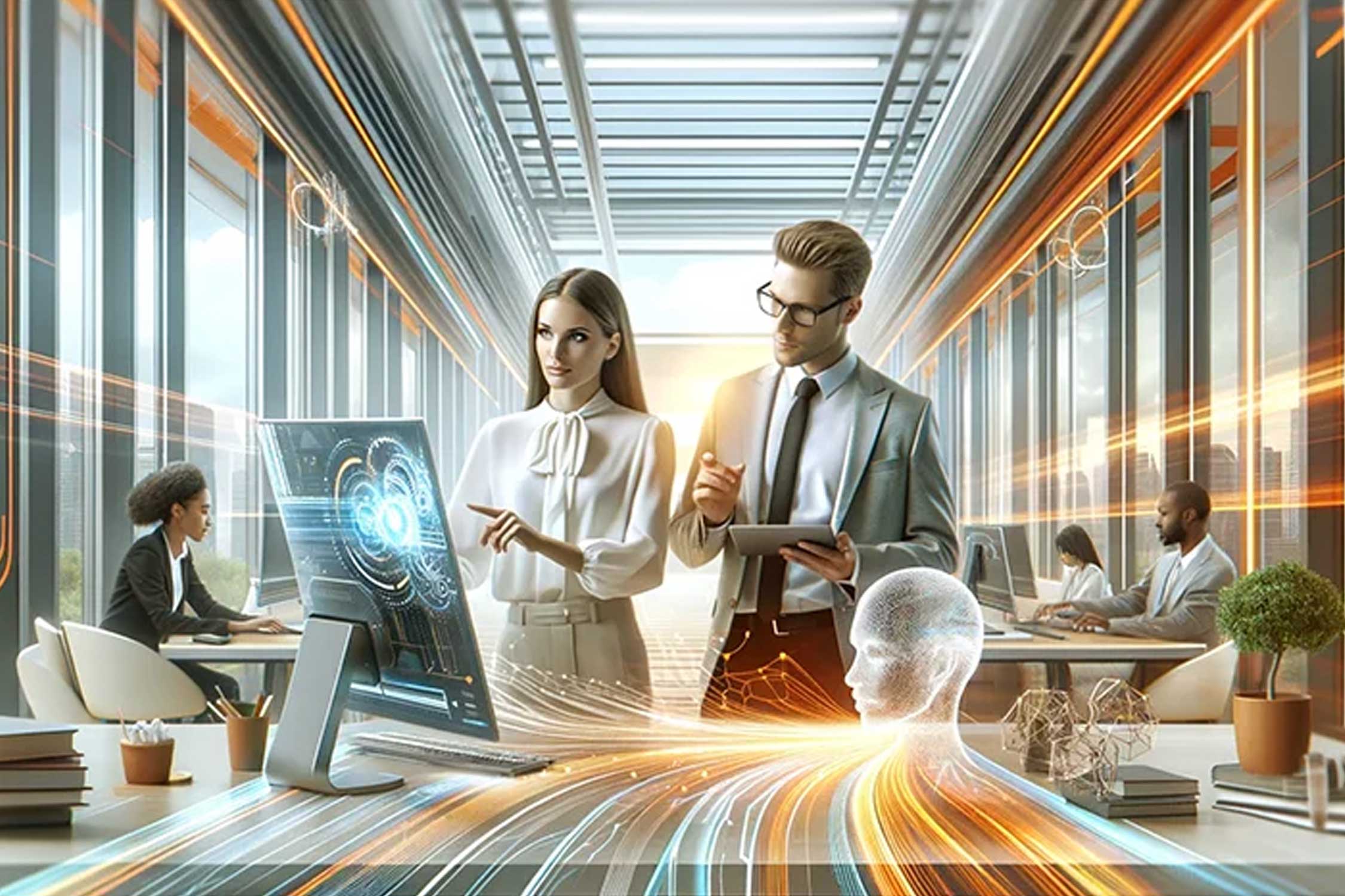 an AI generated photo of two business workers