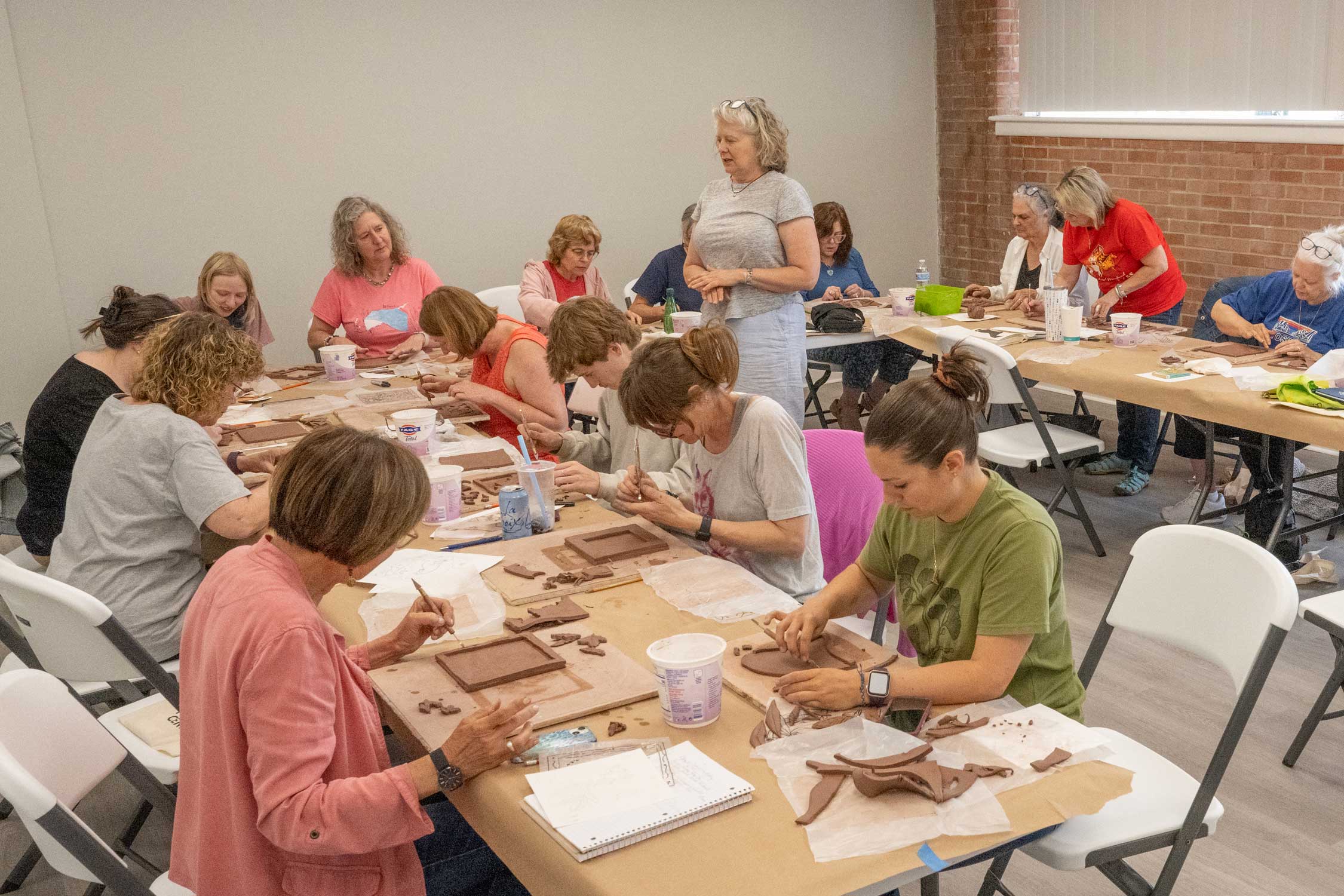 people taking an art class