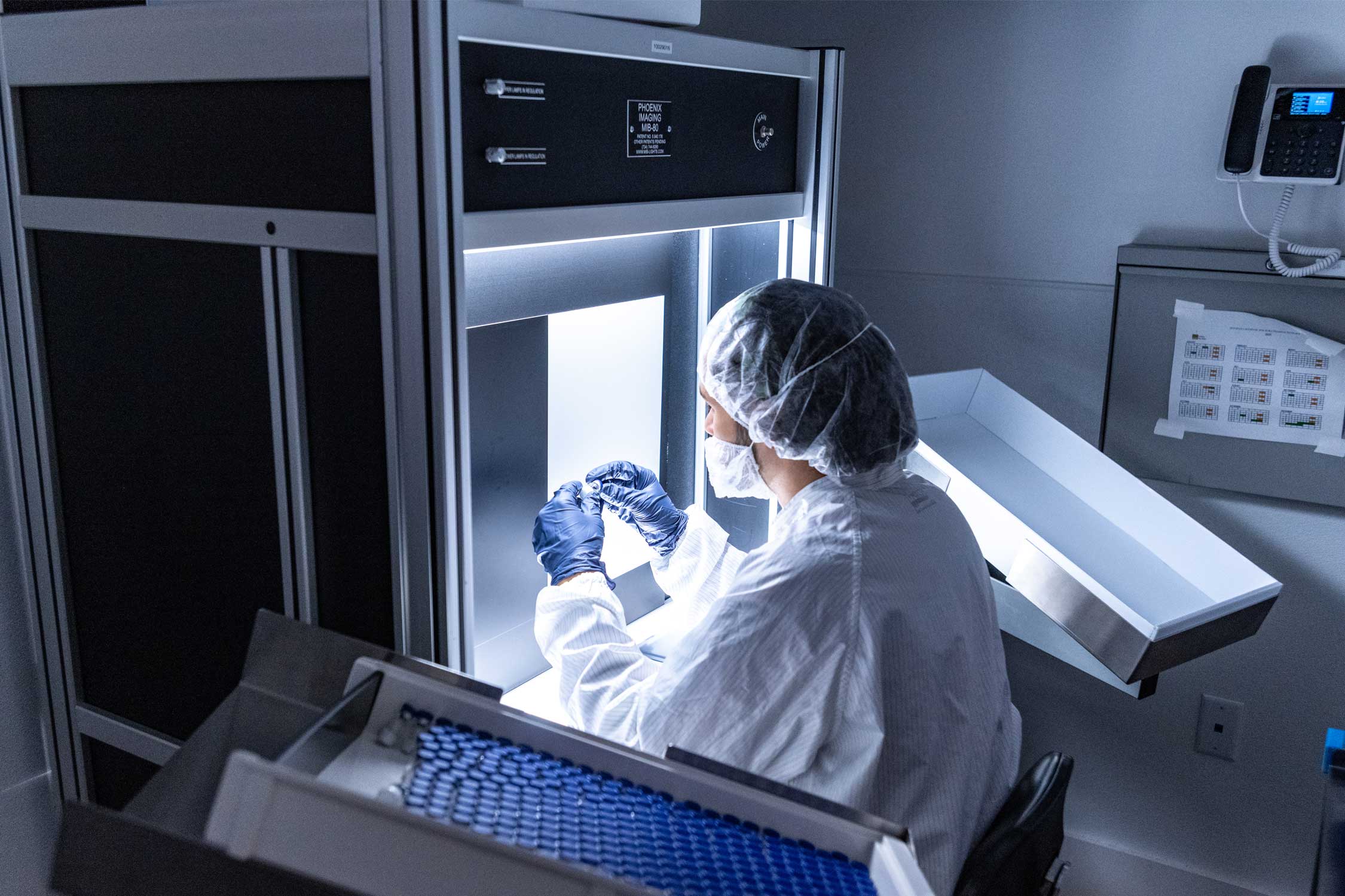 a Bora employee works in a laboratory