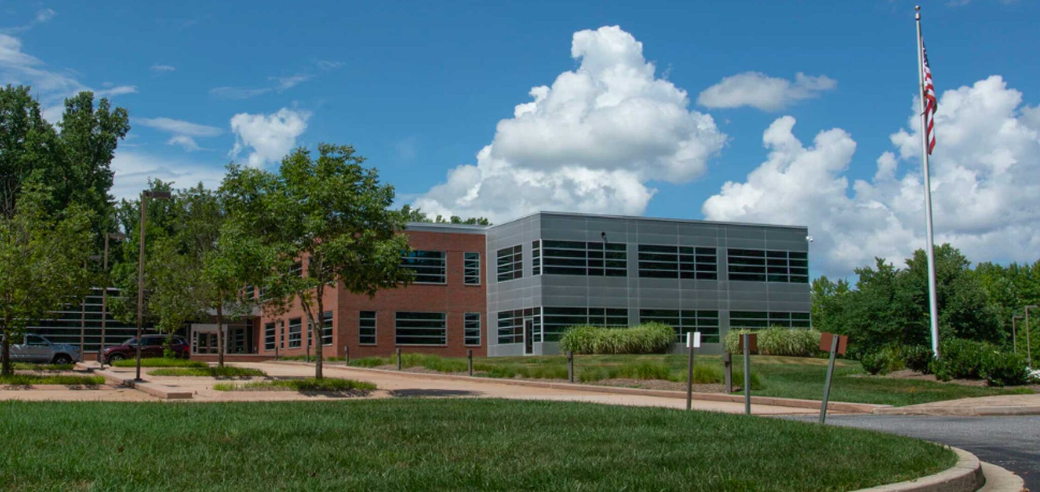 an outdoor view of LufCo's building on a cloudy day