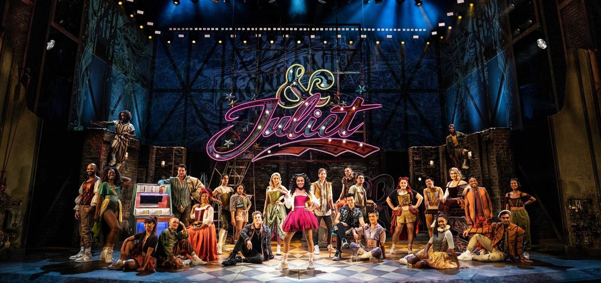 the cast of the Broadway production "& Juliet" on stage at the Hippodrome in Baltimore